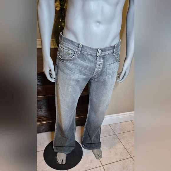 7 For All Mankind Men's Relaxed Fit Jeans in Gray - Picture 1 of 11